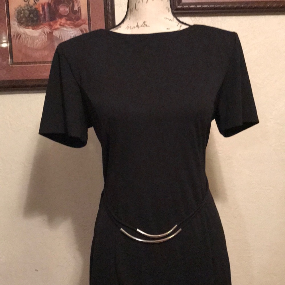Vintage Black dress polyester - Picture 2 of 6